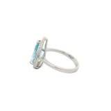 Pear Aquamarine Diamond Ring
