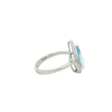 Pear Aquamarine Diamond Ring