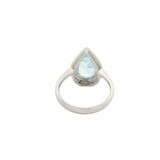 Pear Aquamarine Diamond Ring