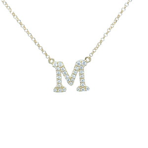 Diamond Alphabet Necklace M in 18ct Yellow Gold