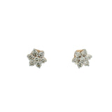 Diamond Flower Cluster Stud Earrings