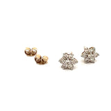 Diamond Flower Cluster Stud Earrings