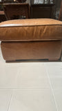 Large Leather Ottoman - Tan