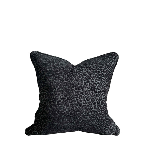 Black Leopard Print Cushion