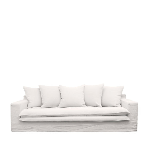 White Slipcover Sofa 3 Seater