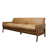 Tan Leather 3 Seater Sofa