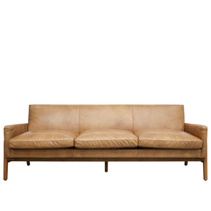 Tan Leather 3 Seater Sofa