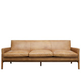 Tan Leather 3 Seater Sofa