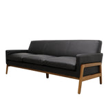 Black Leather 3 Seater Sofa