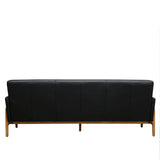 Black Leather 3 Seater Sofa