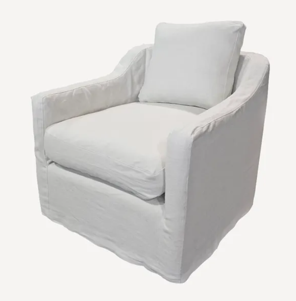 Sand Linen Slip Cover Chair