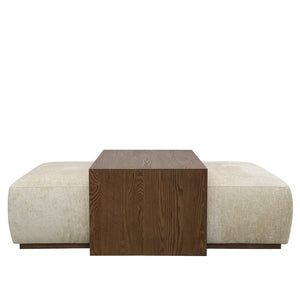 Natural Coffee Table and Ottoman