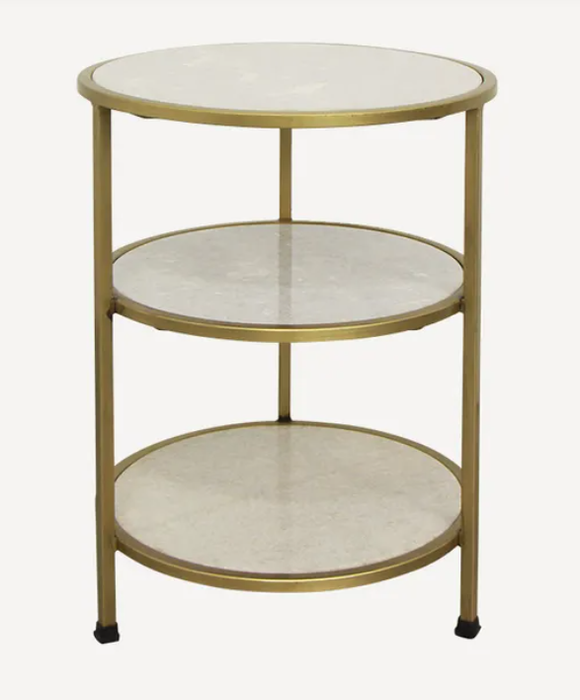 Three Sided Table Rounded 3 Tier Round Side Table – Jems of Remuera