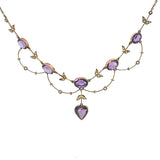 Antique Art Nouveau Amethyst Pearl Necklace