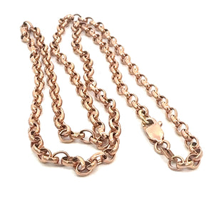 Belcher Chain Long Rose Gold Necklace Chain Oval Belcher Chain