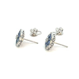 Diamond Sapphire Floral Earrings