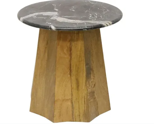 Marble Walnut Side Table