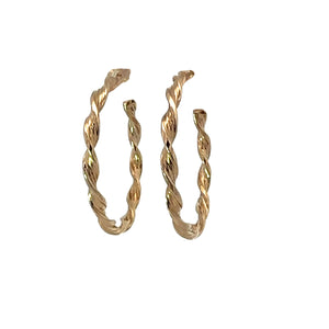 Italian Unoaerre Twist Hoop Earrings