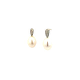 Sterling Silver Freshwater Pearl Earrings with Cubic Zirconia