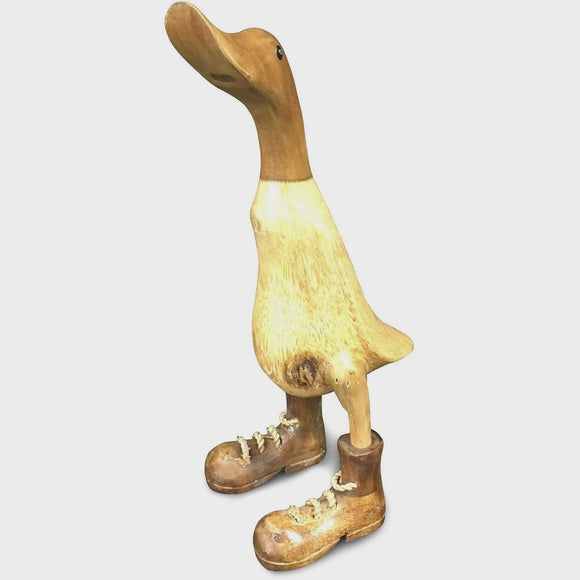 Small Wooden Duck with Boots