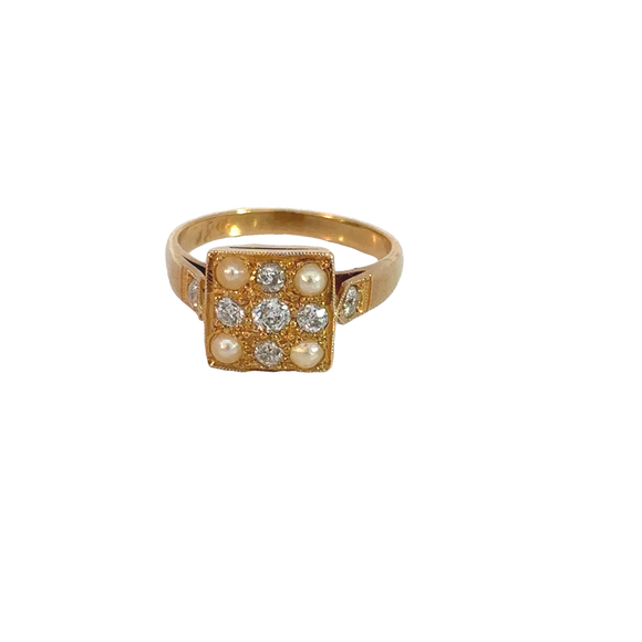 Diamond Seed Pearl Dress Ring