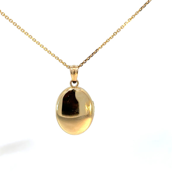 9ct Yellow Gold Plain Oval Locket