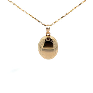 9ct Yellow Gold Edge Engraved Oval Locket