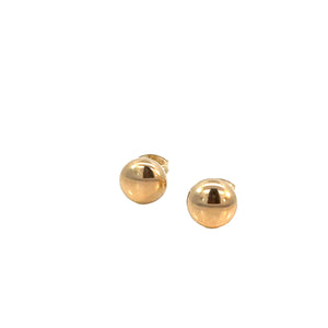 9ct Yellow Gold  Flat Ball Earrings