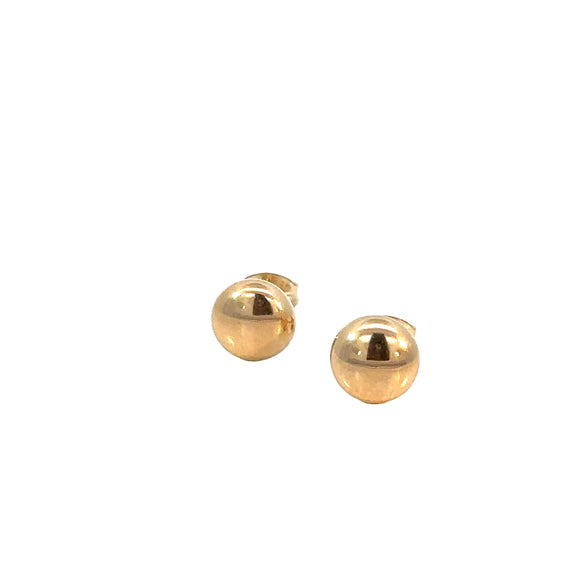 9ct Yellow Gold  Flat Ball Earrings