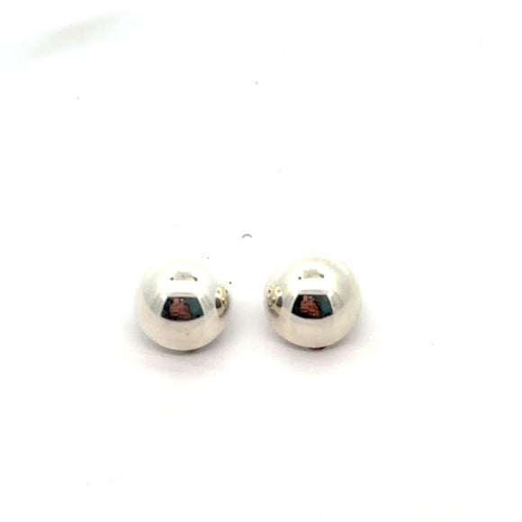 Sterling Silver Plain Dome Clip-on Earrings