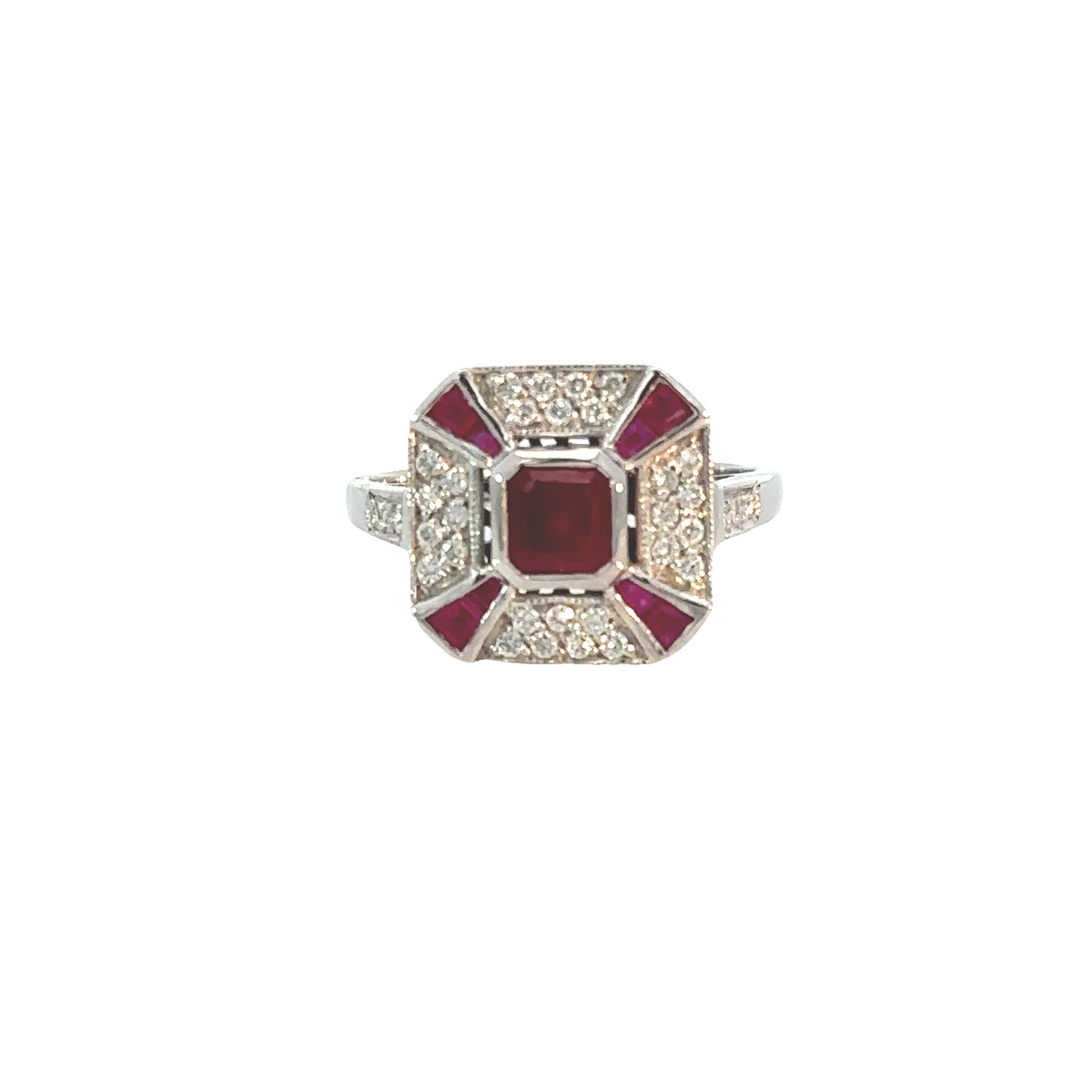 Art Deco Style Diamond Ruby Ring – Jems of Remuera