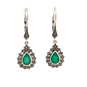 Green Agate Drop Earrings