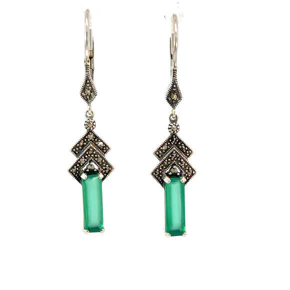 Green Chalcedony Earrings