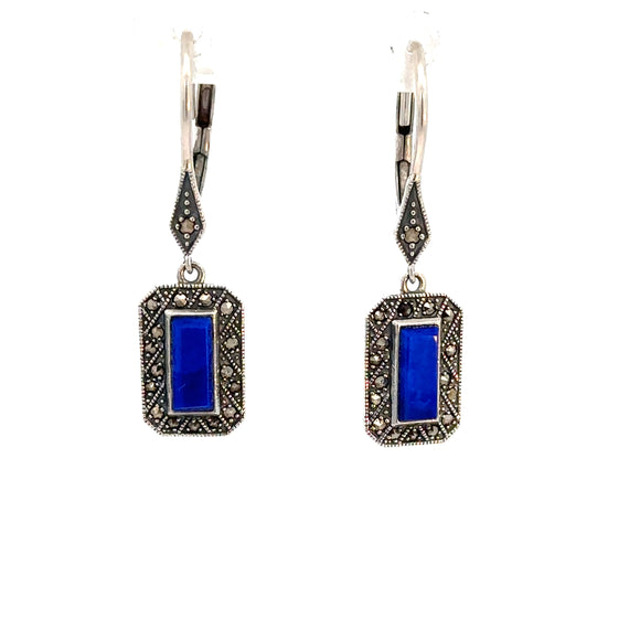 Lapis Sterling Silver Drop Earrings