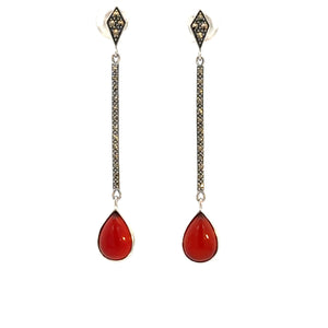 Red Carnelian Drop Earrings