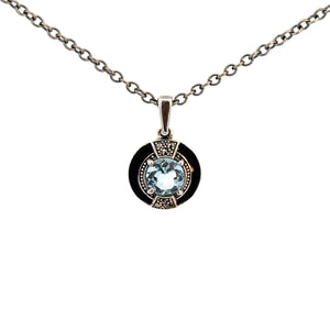 Blue Topaz Necklace Sterling Silver