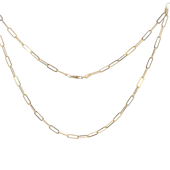 9ct Yellow Gold Paper Clip Necklace