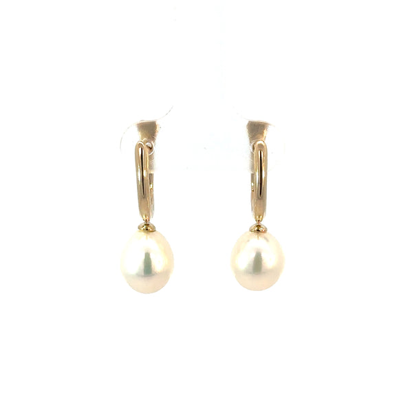 Pearl Huggie Earrings