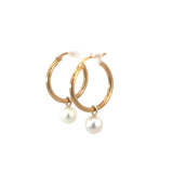 9ct Yellow Gold Detachable Pearl Hoop Earrings