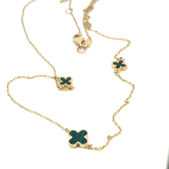 Malachite Clover Necklace