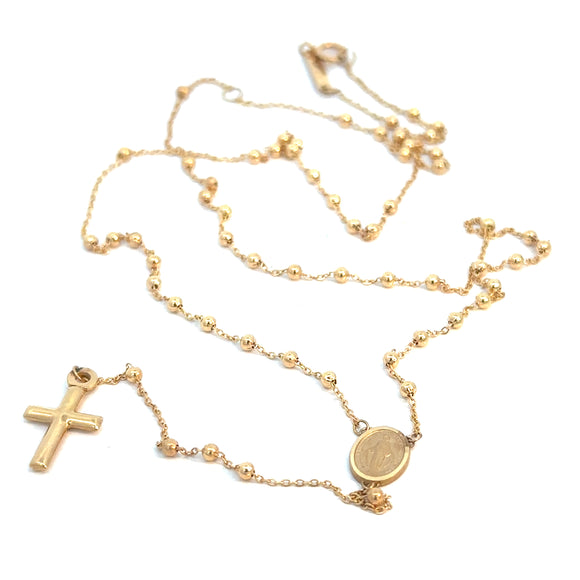 Rosary Bead Necklace in 9ct Yellow Gold