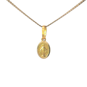 Virgin Mary Pendant in 18ct Yellow Gold