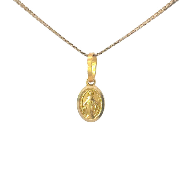 Virgin Mary Pendant in 18ct Yellow Gold