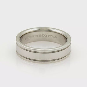 Tiffany & Co Double Milgrain Platinum Band