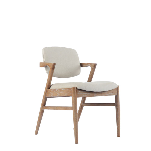 Washed Oak Cream Dining Chair