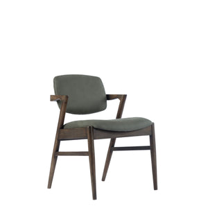 Dark Oak Grey Green Dining Chair