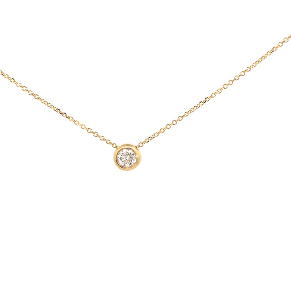 Diamond Bezel Set Necklace in 9ct Yellow Gold