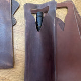 Stitched Leather Wine Tote Bag - One Bottle