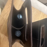 Stitched Leather Wine Tote Bag - Two Bottles