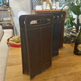 Stitched Leather Wine Tote Bag - Two Bottles